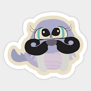 Mustache Walrus Sticker